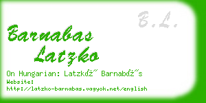barnabas latzko business card